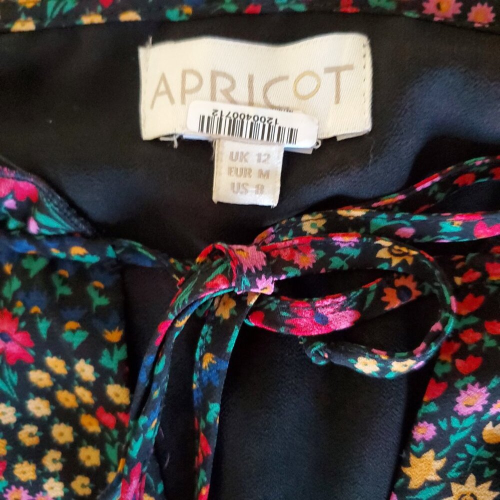 Apricot Floral Ruffle Mini Dress Size 8 | Boho Cottagecore - Picture 5 of 12